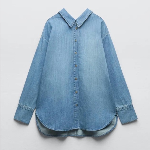 ZARA Oversized denim shirt - Picture 5 of 5